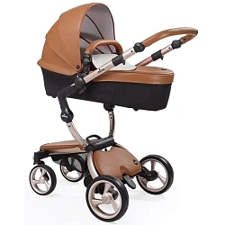 Детская коляска Mima Xari Flair 3G 2 в 1, кожа, шасси Rose Gold