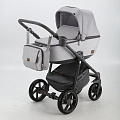 Детская коляска BeBe-Mobile Gusto 3 в 1, ткань+эко-кожа (GU22 Светло-серый - Светло-серая плетенка
						
					) — Фото