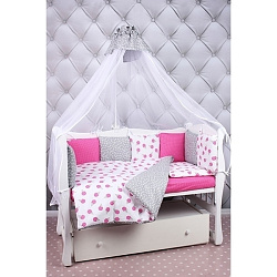 Универсальный комплект постели в кроватку AmaroBaby Sweet, 19 предметов