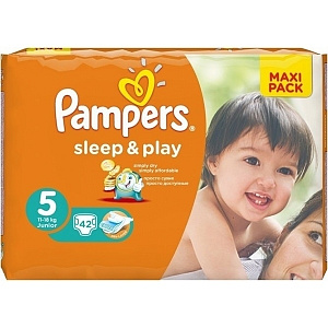 Детские подгузники Pampers Sleep & Play 5 Junior, 11-18 кг, 42 штуки