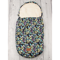 Универсальный меховой конверт AmaroBaby Little Traveller Абстракция 145х45 см