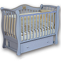 Детская кроватка Кедр Bella 2, универсальный маятник (Серый
						
					) — Фото