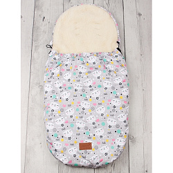 Универсальный меховой конверт AmaroBaby Little Traveller Котики 145х45 см