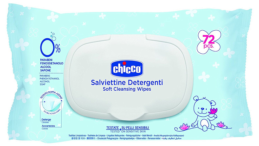 Очищающие салфетки Chicco 72 шт арт.09163 Очищающие салфетки Chicco 72 шт арт.09163 - Фото