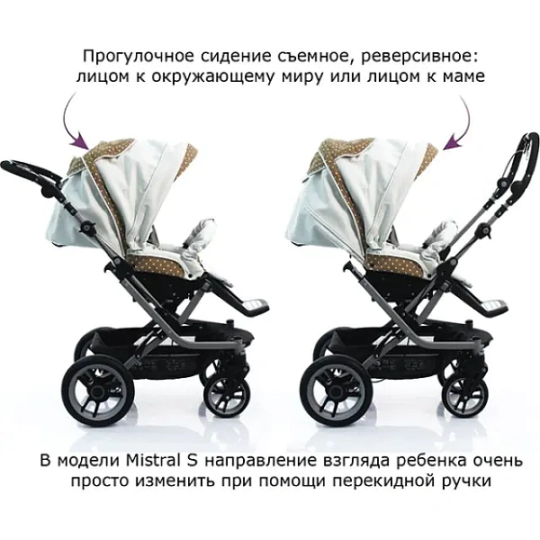Детская коляска Teutonia Mistral S V3 Titanium Теутония Мистраль С В3 Титаниум 2 в 1 фото 12