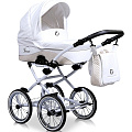 Детская коляска Nastella Luxe Prestige Eco 2 в 1, эко-кожа (01 white
						
					) — Фото