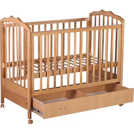 Детская кроватка Baby Luce Капитан 1.3 на колесах