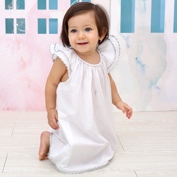 Крестильный комплект для девочки Makkaroni Kids Пелагея (4 предмета) фото 8
