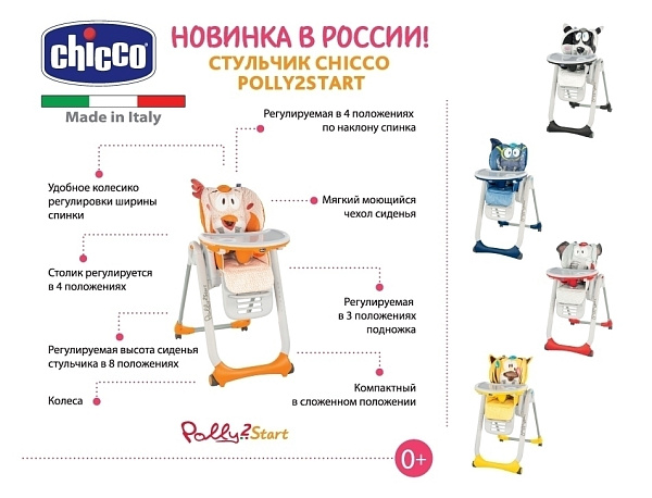 Стульчик для кормления Chicco Polly2Start фото 9