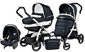 Детская коляска Peg-Perego Book Plus Completo 3 в 1, шасси White (Luxe Blue
						
					) — Фото