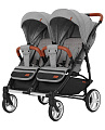 Детская прогулочная коляска для двойни Carrello Connect CRL-5502/1 с переноской (Ink Grey
						
					) — Фото