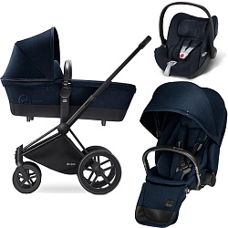 Детская коляска Cybex Priam Lux 3 в 1, шасси Trekking Matt Black