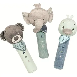 Мягкие игрушки Nattou Cri-Cris Наттоу Кри Крис Jack, Jules & Nestor Слоник, Мишка, Утенок 843126