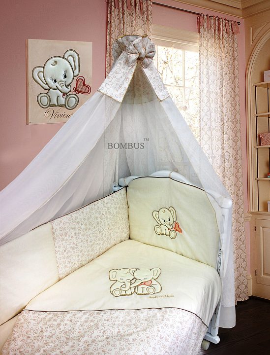 Комплект в кроватку Bombus Элефантики 1883, 7 предметов — как выглядит в жизни
