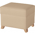 Пуфик с ящиком Micuna Foot Rest (Beige Leatherette / Ножки Natural) — Фото