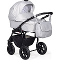 Детская коляска Indigo Alma Lux 2 в 1, эко-кожа + ткань (Al 03 Светло-Серая Кожа - Светло-Серый
						
					) — Фото
