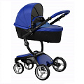Детская коляска Mima Xari Flair 3G 2 в 1, кожа, шасси Black (Royal Blue
						
					) — Фото