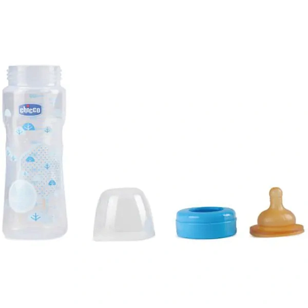 Бутылочка Chicco Well-Being Boy / Girl Чико Велл-Биинг Бой / Герл 330 мл, 4 мес.+, лат. соска, РР фото 2