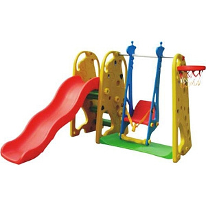 Игровой комплекс QiaoQiao Жираф: горка + качели + баскетбольное кольцо