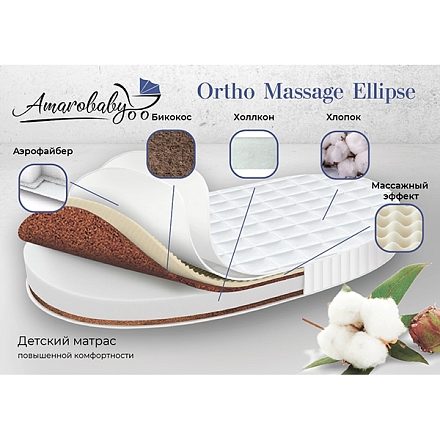 Детский ортопедический матрас AmaroBaby Ortho Massage Ellipse с массажным эффектом