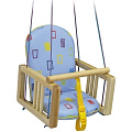 Деревянные подвесные качели Гном (Голубой
						
					) — Фото