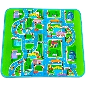 Односторонний развивающий коврик Mambobaby Город, 130 х 160 х 0,5 см, арт. 60513