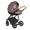 Детская коляска Tutis Mimi Style 3 в 1 (335 Кофейный лен + коричневый букле + кожа шоколад
						
					) — Фото