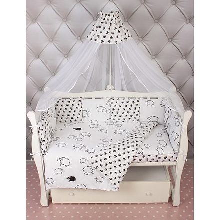 Бортик в кроватку AmaroBaby Home Elite, 12 подушек, поплин/бязь