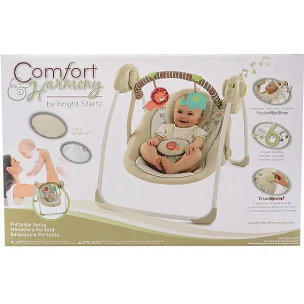 Электронные качели Bright Starts Comfort Harmony Брайт Стартс Комфорт и Гармония Песочное Сафари 60194 фото 6