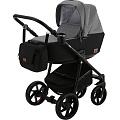 Детская коляска BeBe-Mobile Gusto 2 в 1, ткань+эко-кожа (GU21 Черный - Черно-белая клетка - Блестки
						
					) — Фото