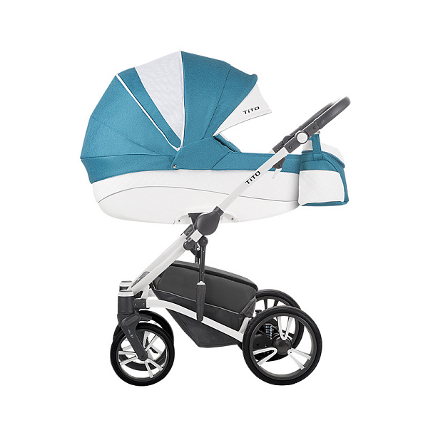 Детская коляска Bebetto Tito Chanel 2 в 1, ткань+эко-кожа фото 1