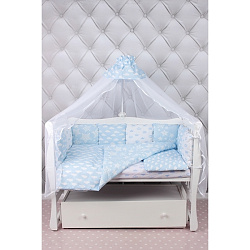 Комплект Premium в кроватку AmaroBaby Воздушный, 19 предметов (7+12 бортиков), бязь