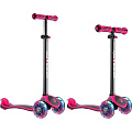 Трехколесный самокат Y-Scoo Globber Primo Plus Titanium 442 с 3 светящимися колесами (Pink) — Фото