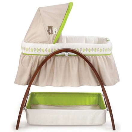 Детская кроватка Summer Infant люлька BentWood с системой многоскоростного бесшумного покачивания, автоматика/ящик