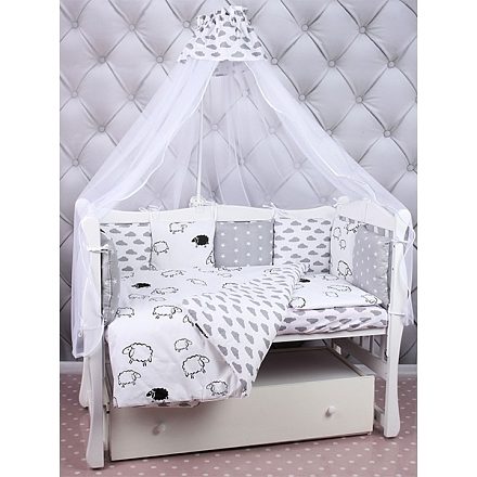 Универсальный комплект постели в кроватку AmaroBaby Good Night, 19 предметов