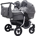 Детская коляска для двойни BartPlast Fenix Duo Prime 2 в 1 (02 Черный Джинс
						
					) — Фото