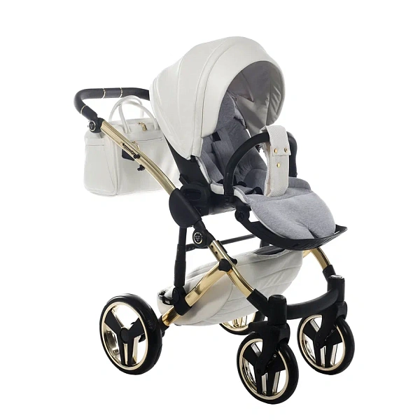 Детская коляска Junama Diamond Individual V2 2 в 1 на золотой раме фото 12