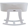 Колыбель-качалка Micuna Nacelle (Качалка White - Корзина White (эко-кожа) - Текстиль Beige) — Фото