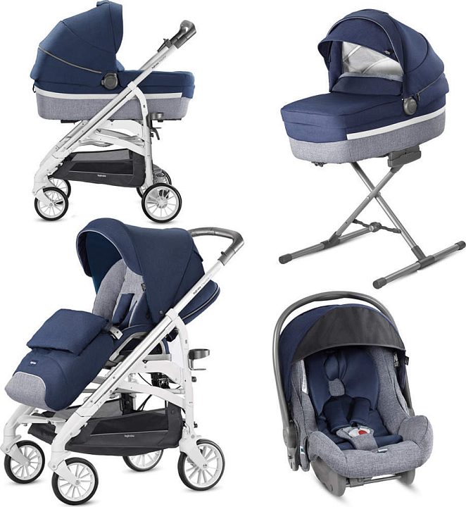 Детская коляска Inglesina Trilogy System Quattro 4 в 1 на шасси Trilogy White — как выглядит в жизни