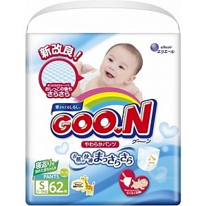Детские трусики-подгузники Goo.N S, 5-9 кг, 62/60 штук
