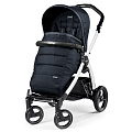 Детская прогулочная коляска Peg-Perego Book S Plus Pop-Up, шасси White (Luxe Blue Night
						
					) — Фото