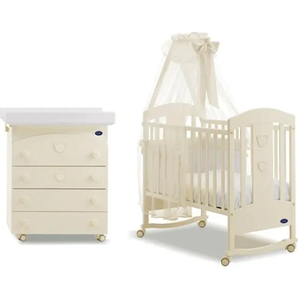 Комплект BV&BV Danny: БВ и БВ Дэнни кровать-колыбель 100 х 50 ivory + матрас + набор постельного белья с балдахином фото 7