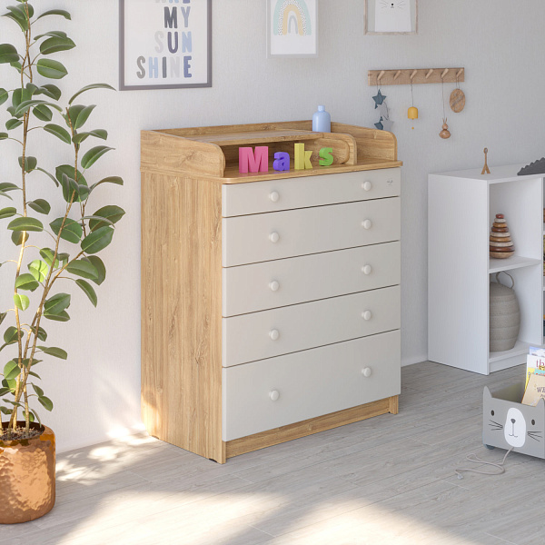 Детский комод Атон MAKS ЛДСП 800/5 с органайзером фото 4
