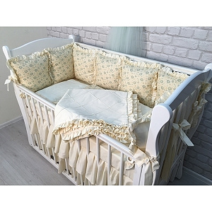 Комплект постели для прямоугольной кроватки Marele Нежные Ромашки 460236-12, 18 предметов