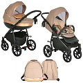 Детская коляска Tutis Nanni 2021 2 в 1 (048 песочный + кожа Gold
						
					) — Фото