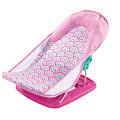 Лежак с подголовником для купания Summer Infant Deluxe Baby Bather (09585 Розовый с волнами) — Фото