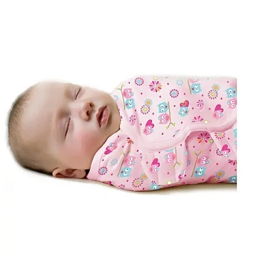 76450 Конверт для пеленания из хлопка на липучке Summer Infant SwaddleMe размер s/m розовый с сердечками