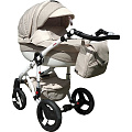 Детская коляска Bebe-mobile Toscana Ecco 2 в 1, эко-кожа (368S Бежевый - Бежевый ромб
						
					) — Фото