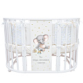 Детская кроватка-трансформер Indigo Baby Sleep 7 в 1 (белый слоник
						
					) — Фото