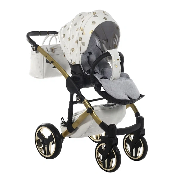 Детская коляска Junama Glow V2 2 в 1 на золотой раме фото 18